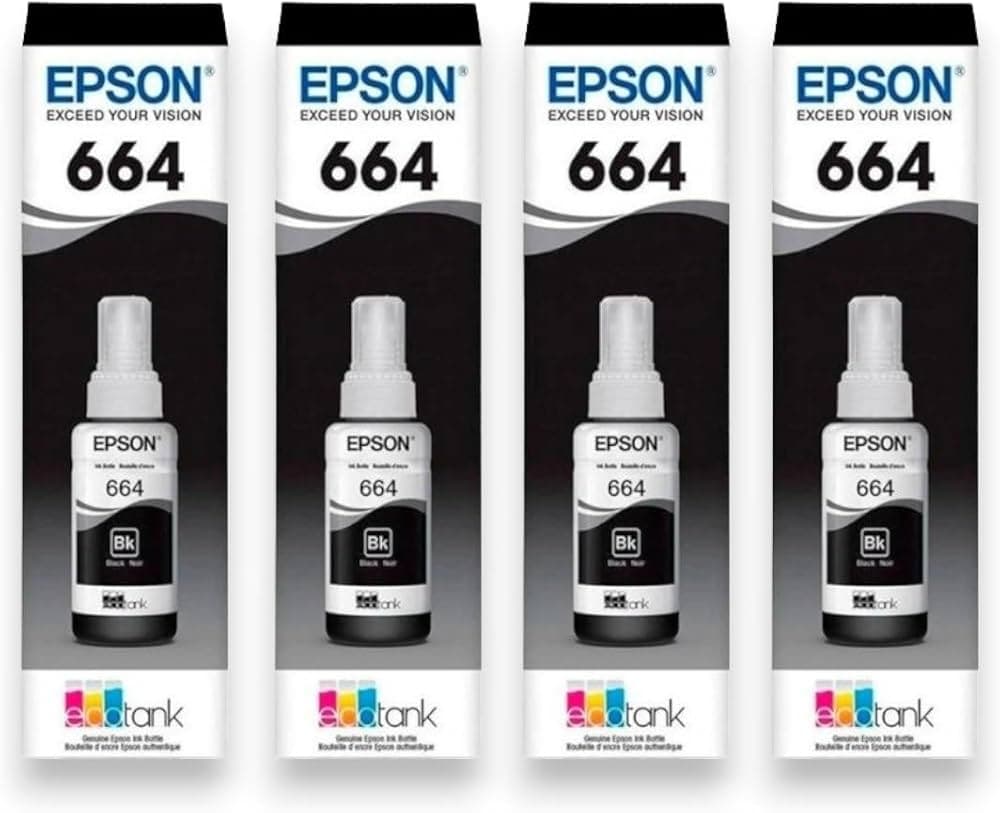 Kit x4 tintas Epson 664 Negro