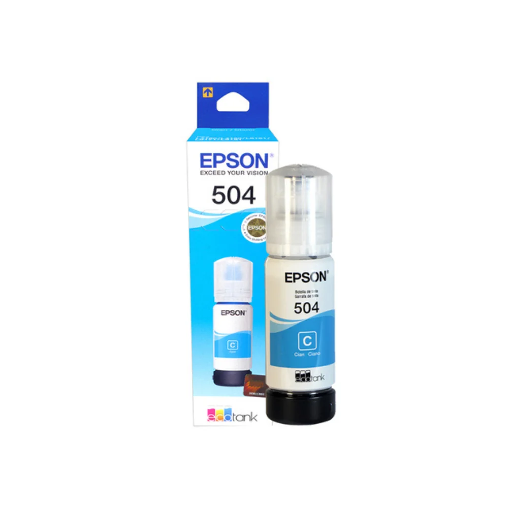 Botella de tinta Epson T504 Cyan