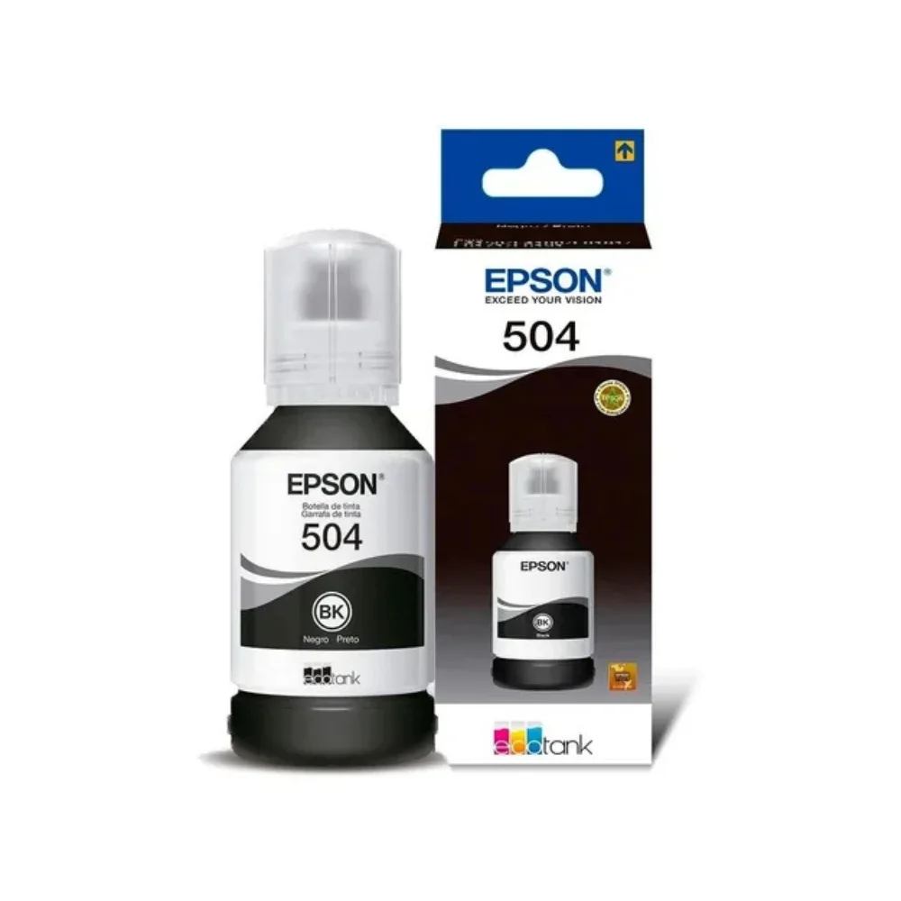 Botella de tinta Epson T504 Negra
