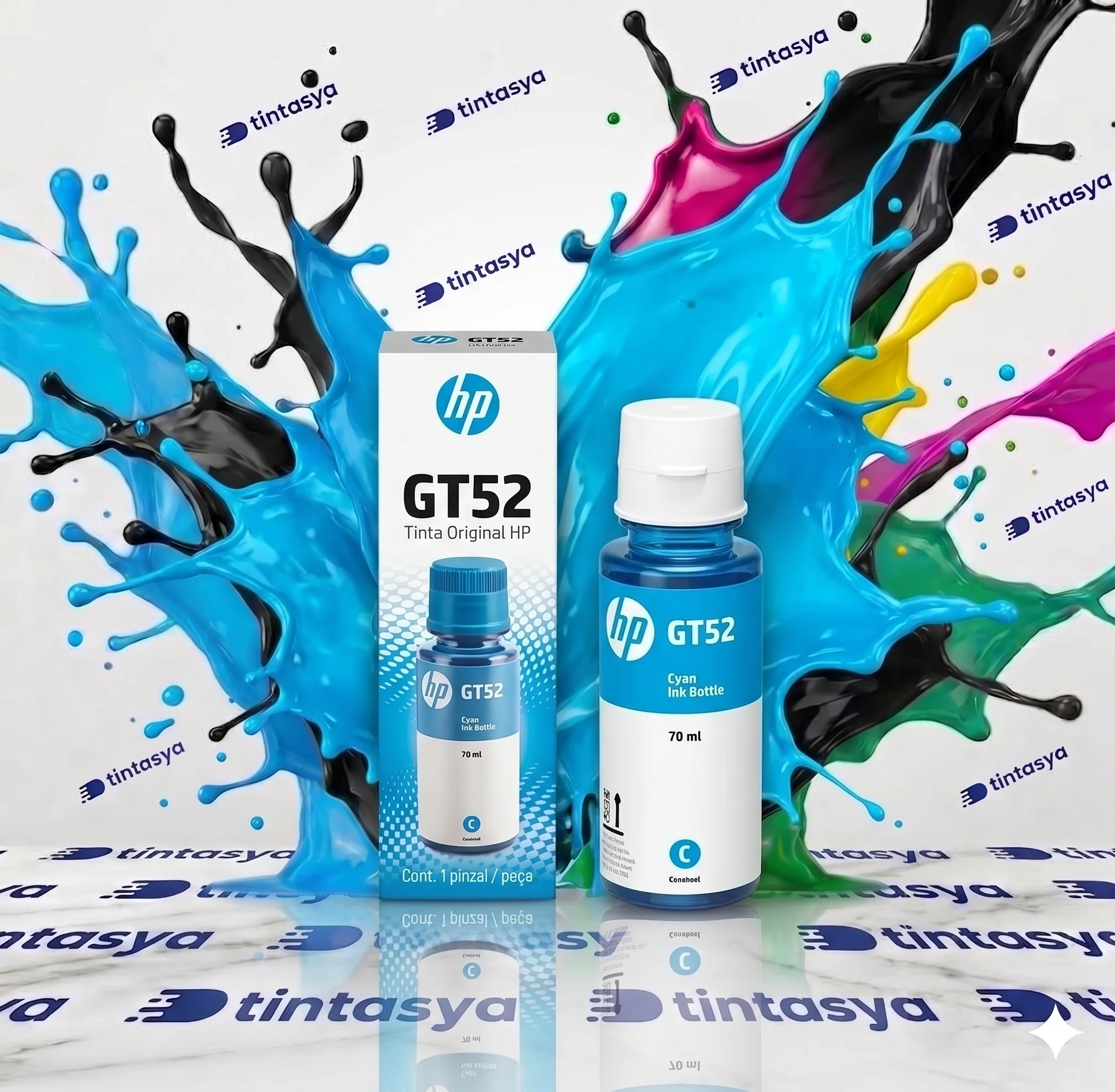 1 Und Tinta Hp GT52 Azul