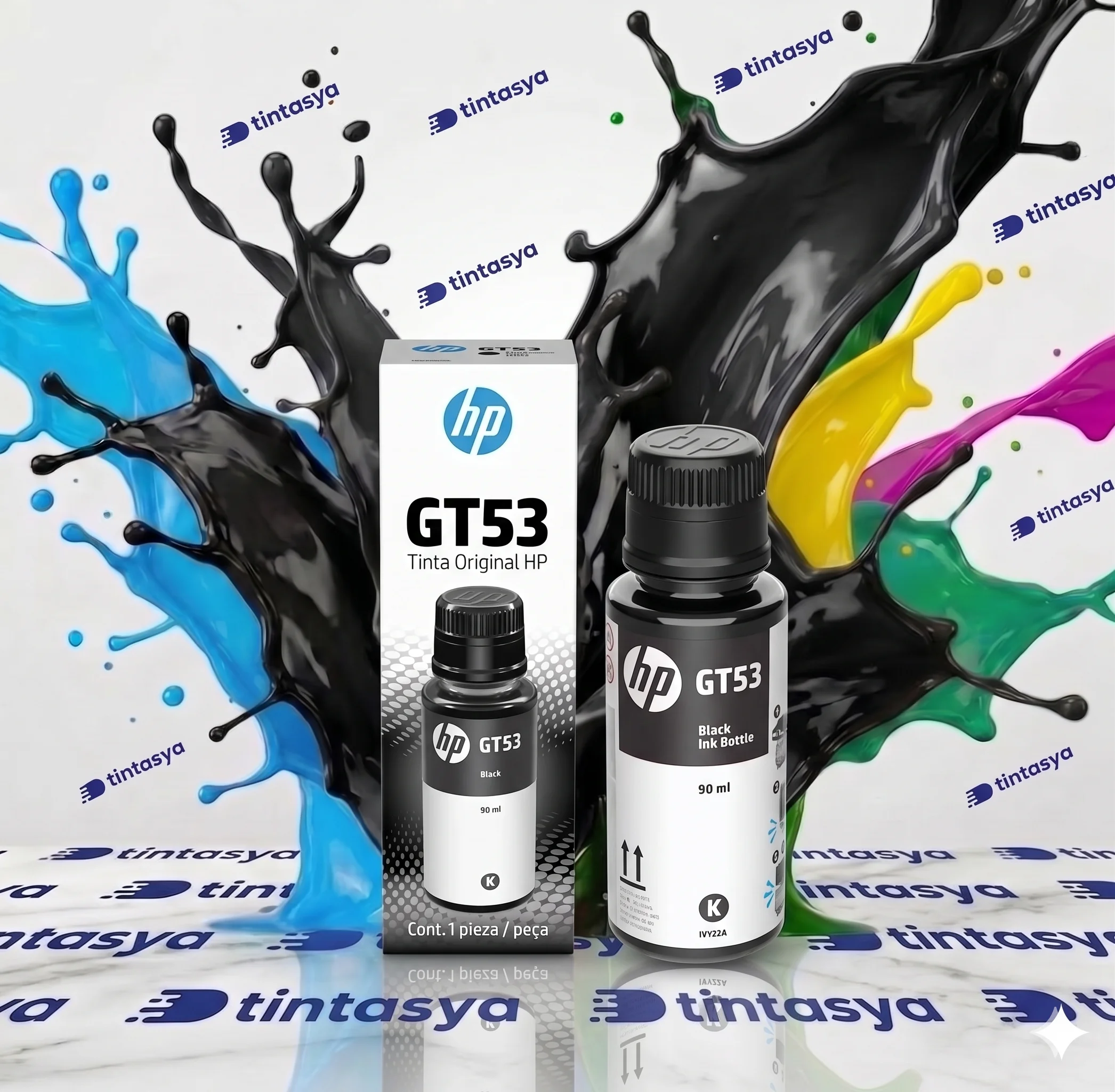 1 Und Tinta Hp GT53 Negra