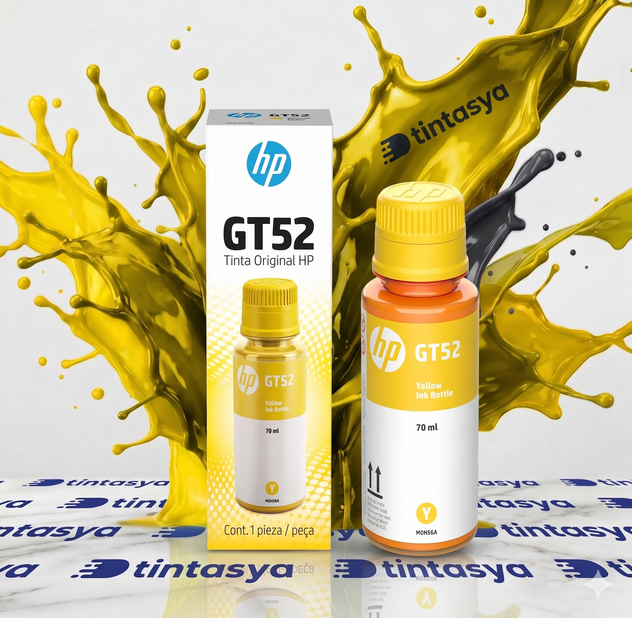 1 Und Tinta Hp GT52 Amarilla